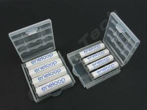 ☆ 充電池 アルカリ電池ケース 単4 単3 収納4本 連結可能で便利