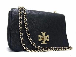 1円 ■美品■ TORY BURCH トリーバーチ レザー ターンロック チェーン ショルダーバッグ 斜め掛けかばん レディース ブラック系 FA4965