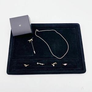 【4℃】SILVER シルバーアクセサリーまとめ★リング 指輪 ネックレス チェーン ブローチ 動物 宝石 色石 ピンク 刻印 ブランド ACC