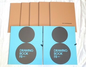 126[M]未使用品◆HOLBEIN ホルベイン◆スケッチブック/MULTI-DRAWING BOOK/DRAWING BOOK F8/画材/まとめて 7点セット♪