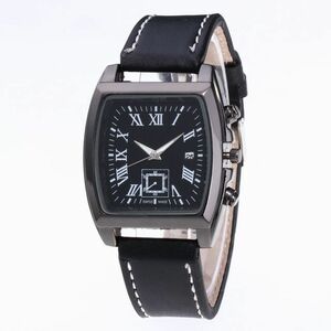 ◆送料無料◆ 新品 スクエア アナログ メンズ ビジネス 腕時計 ブラック ブラック【ハミルトン オメガ ポールスミス セイコー 福袋】