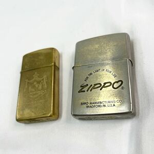 ③ZIPPO ジッポー オイルライター USA ゴールドカラー 2点セット