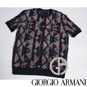 50サイズ シーズンの最高傑作 超絶の最高の着心地カットソー GIORGIOARMANI ジョルジオアルマーニ 半袖Tシャツ レッド ニットカットソー 