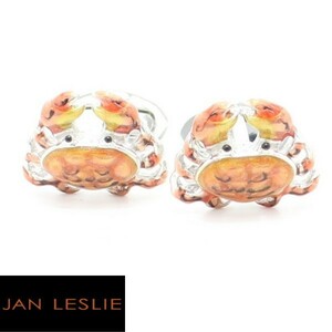 JanLeslie シルバー オレンジグラデーション 蟹 カフス カフスボタン カフスマニア ユニーク 動物 アニマル