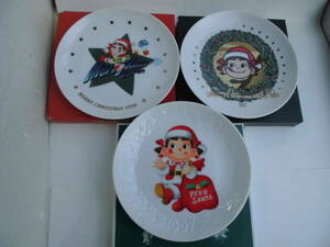 不二家★ペコちゃん　クリスマス皿　1995～7年　３種セット