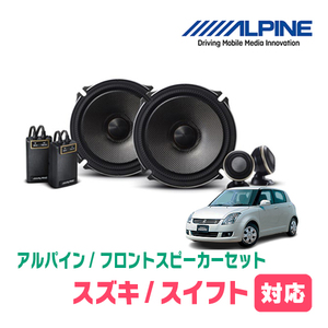 スイフト(ZC*1S・H16/11～H22/9)用　フロント/スピーカーセット　アルパイン / X-171S + KTX-N171B　(17cm/高音質モデル)