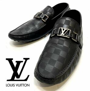 LOUIS VUITTON ホッケンハイム ダミエグラフィット LVバックル ドライビングシューズ ルイヴィトン モカシン デッキshoes ブラック 7 1/2