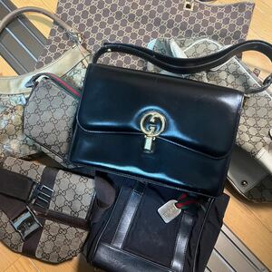 1円スタート GUCCI グッチ バッグ GG柄 シェリーライン インターロッキング ハンドバッグ ショルダーバッグ