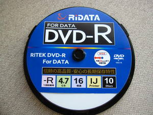 即決★未使用★データ用DVD 10枚★DATA記録用 DVD-R 1～16倍速 4.7GB 10枚★RiDATA ライデータ D-R16X47G.PW10SP B