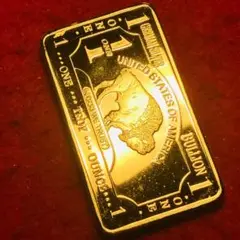 Z771アメリカ　1ドル記念　1オンス　ゴールドバー 大型金貨　古銭カプセル付き