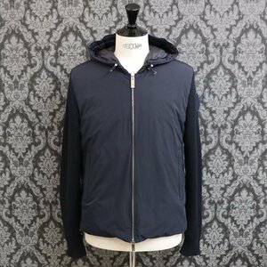 ★ 【中古】モンクレール / MONCLER ★ ニット切替ダウンジャケット パーカー / F20919B51100 / cardigan tricot / ネイビー サイズ：L ★