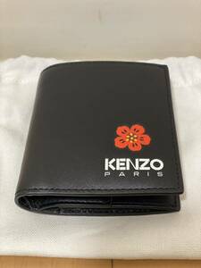 KENZO ケンゾー　二つ折り 黒 財布 レザー 二つ折り財布