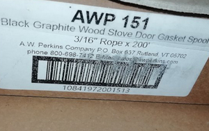 A.W Perkins AWP151 ガスケットグラスファイバーロープ（黒）4.76mm（3/16”）×2.5ｍ