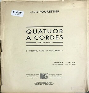 ルイ・フレスティエ 弦楽四重奏曲 輸入楽譜 louis fourestier Quatuor ? cordes (de Venise) 洋書