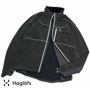 正規品 HAGLOFS ホグロフス ナイロン ジップアップ ジャケット サイクルウェア アウター バックポケット グレー系 L メンズ