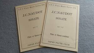 日本フルートクラブ　ノードー作曲　ソナタ　op.1-1,2　op.1-5　2冊