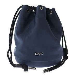 ディオール Dior Drawstring Bucket Bag Nylon ナイロン ドローストリング バケット 2WAY 巾着 ショルダー バッグ Small スモール Blue 青