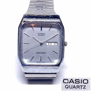 【侍】CASIO カシオ MQ-518 デイデイト クオーツ 防水 SS 角形 メンズ 腕時計 ヴィンテージ 20+464