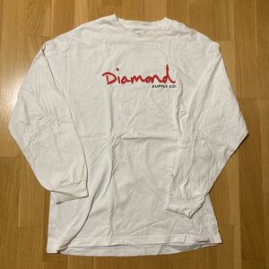 Diamond 美品 ロンT サイズL ホワイト 長袖 ダイアモンド スケートボード スケボー Supreme ダイアモンド