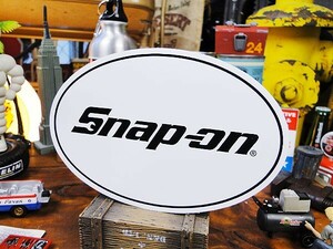 スナップオン　ステッカー　（オーバルロゴ　ホワイト）　■　アメリカン雑貨　アメリカ雑貨　Snap-on　グッズ　車　シール　デカール