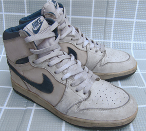 激レア80年代(プロトタイプ)ナイキ エア ジョーダン1白青 BIG NIKEロゴ 試作品PrototypeビンテージAIR JORDAN1珍品DUNKダンクAJ1スニーカー