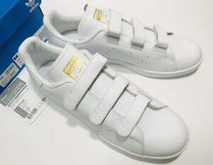 未使用!! デッド!! 2020製 adidas アディダス S75188 STAN SMITH CF スタンスミス ベルクロ 白 x 金 29.5cm US 11.5 箱付き 天然皮革 本革