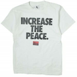 NIKE x STUSSY ナイキ ステューシー 20SS 別注 INCREASE THE PEACE TEE ロゴプリントTシャツ CU9253-100 S WHITE 半袖 トップス g11403