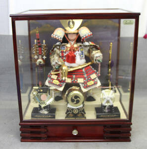 希少！ガラスケース付き　五月人形　日本人形　美術　高級木製品　オルゴール付き
