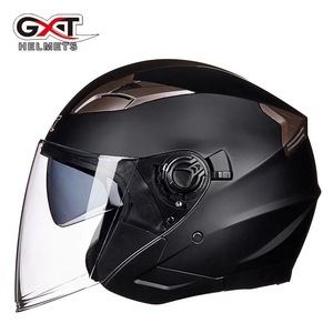 1円 艶消しブラック ヘルメット GXT708ダブルシールドヘルメット高品質 春秋用ジェットヘルメットPSCマーク付き サイズM -XL 選択可能