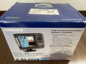 【美品】 LOWRANCE ELITE-5 CHIRP 50/200kHz 深場振動子付 C-MAP付 ローランス ELITE5 CMAP