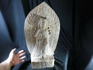 A　白玉菩薩立像　建義元年（528年）ミュージアム級　北魏時代　中国　遺跡発掘品　仏像　仏教　寺院　文化財　石窟寺院