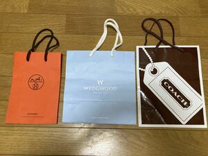 HERMES Wedgewood coach 紙袋 ショッパー ショッパー袋 ショップバッグ ブランド バッグ エルメス コーチ ウエッジウッド ギフトバッグ