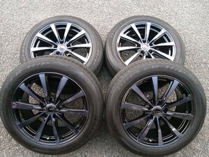 ★中古品★BRIDGESTONE DULLER H/P SPORT 225/55R18 ’20年 ホイール DIANELLA K10 ブルー 18×8J+43 114.3-5H【他商品と同梱歓迎】