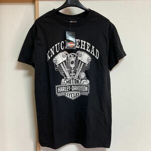 【未使用】HARLEY DAVIDSON ハーレーダビッドソン ヴィンテージTシャツ ナックルヘッド ブラック Sサイズ