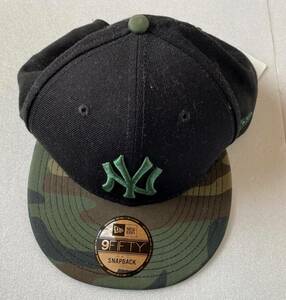 新品9FIFTY ニューヨーク・ヤンキース ブラック × ホリーリーフ ウッドランドカモバイザー