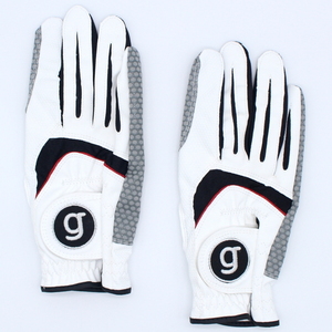 ★G-GOLF シリコン樹脂加工 非公認 ゴルフグローブ 右手用 2枚組 ホワイト S（21-22cm）★送料無料★