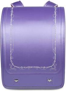 新品 ランドセル 女の子 A4フラットファイル対応 ワンタッチロック 可愛い刺繍 パープル 紫色 紫