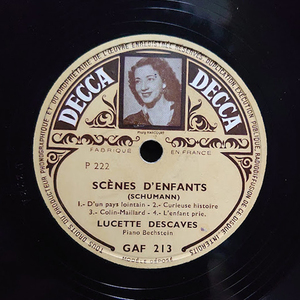 仏Decca GAF213/4　シューマン「子供の情景」　リュセット・デカーヴ