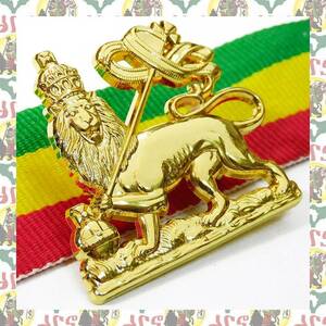 【drs】Lion of Judah2 3D ブローチ ピンバッチ エチオピア 勲章 メダル エチオピア ハイレセラシエ皇帝 Haile Selassie I レゲエ