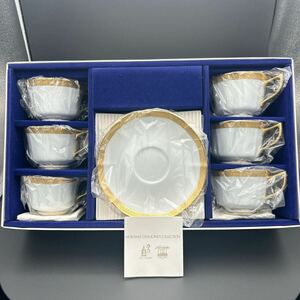 【未使用・希少】Noritake ノリタケ ダイヤモンドコレクション ゴールデンシンプリシティ カップ&ソーサー 6客 箱入りセット