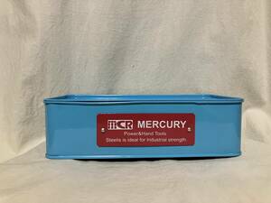 MERCURY Power & Tools マーキュリー パワーアンドハンドツールズ ティッシュケース/カバー 缶 水色系 中古品