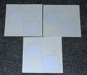 APPLE アップル ステッカー（白リンゴ）　3枚セット