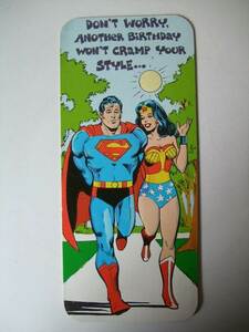1978年 Superman / Wonder Woman / バースデイカード DC Comic 当時物　未使用品 スーパーマン/ ワンダーウーマン オリジナル 米国製
