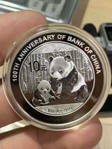 パンダ銀貨 2012年中国銀行成立100周年記念　銀貨 1オンス純銀 未使用　極美品 希少