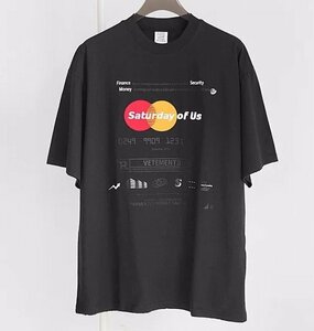 VETEMENTS ヴェトモン トップス Tシャツ メンズ ストリート ユニセックス カジュアル ブラック L