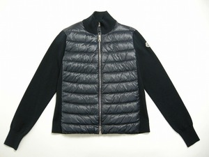 サイズXS■新品■モンクレール/CARDIGAN TRICOT/ニットダウンジャケット/ニットダウンカーディガン/レディース/MONCLER/ダークネイビー系