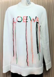 【送無】LOEWE ロエベ　ロゴ　コットン　ニット　セーター　XS 新品　BTS テテ着　ホワイト 男女兼用