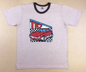 American Apparel トライアンフ TR7 丸首Tシャツ USA製 L ベージュ / ブラウン Triumph アメリカンアパレル