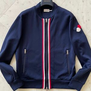 極美品☆ MONCLER モンクレール MAGLIA CARDIGAN トラックジャケット ジャージ ブルゾン Mサイズ トリコロール Wジップ ネイビー メンズ