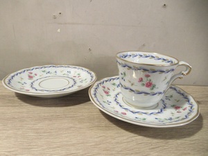 〓BERNARDAUD LIMOGES ベルナルド リモージュ Artois bleu デミタスカップ＆ソーサー C&S アルトワブルー 希少 洋食器　ξ